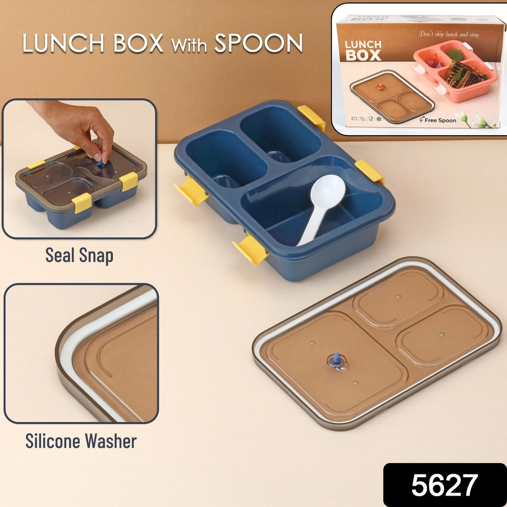 Kids 3-Compartment Insulated Lunch Box, Tiffin Box