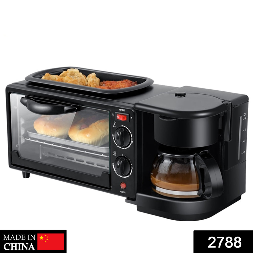 3 In 1 Breakfast Maker Toaster Oven Grill Coffee Maker