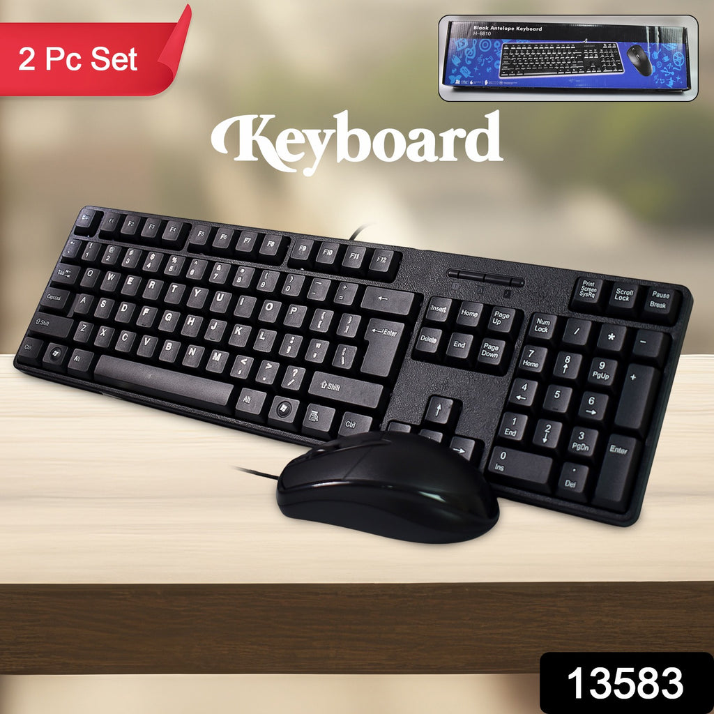 USB Wired Keyboard 107 Keys Mouse Set 2 Pc