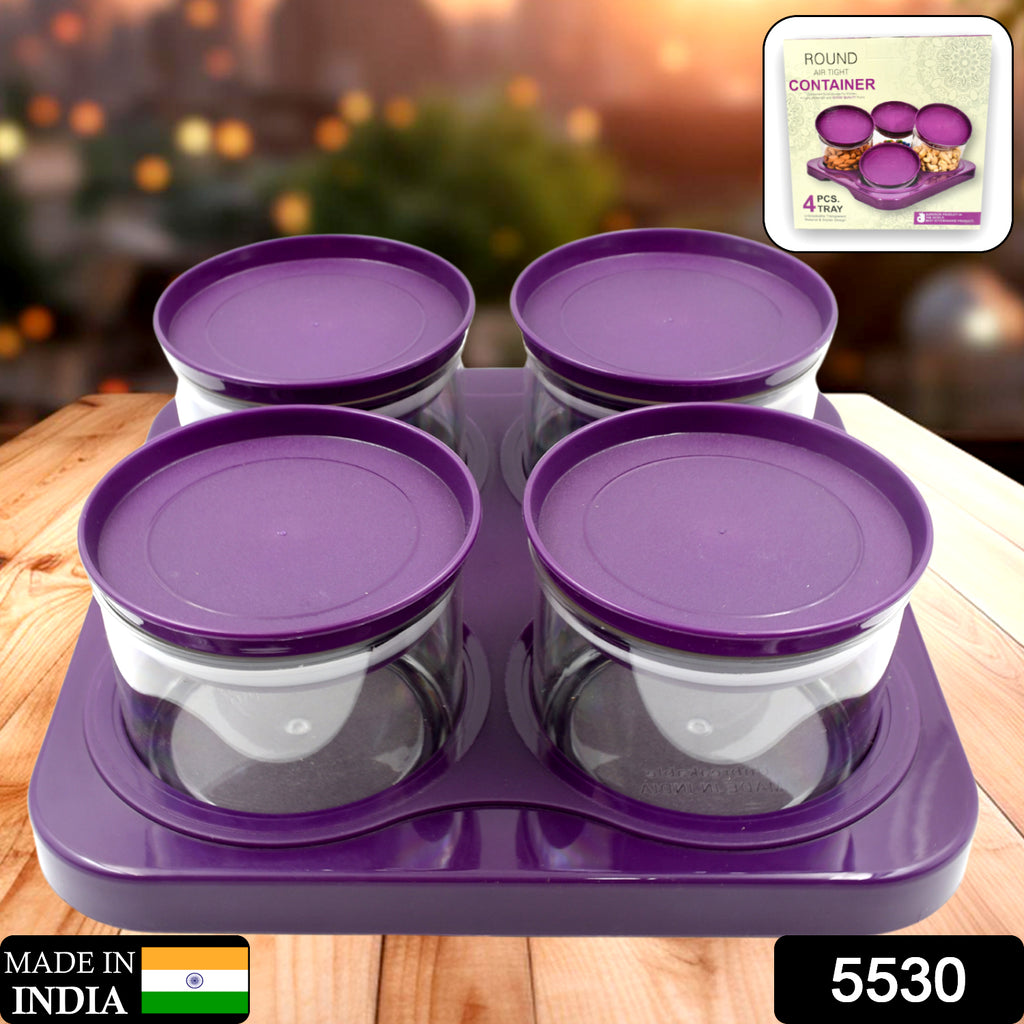 4-Pc Airtight Plastic Storage Container Set for Kitchen