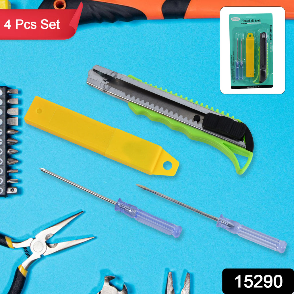 Heavy Duty Cutter Knife & Tools (4 Pc Set)