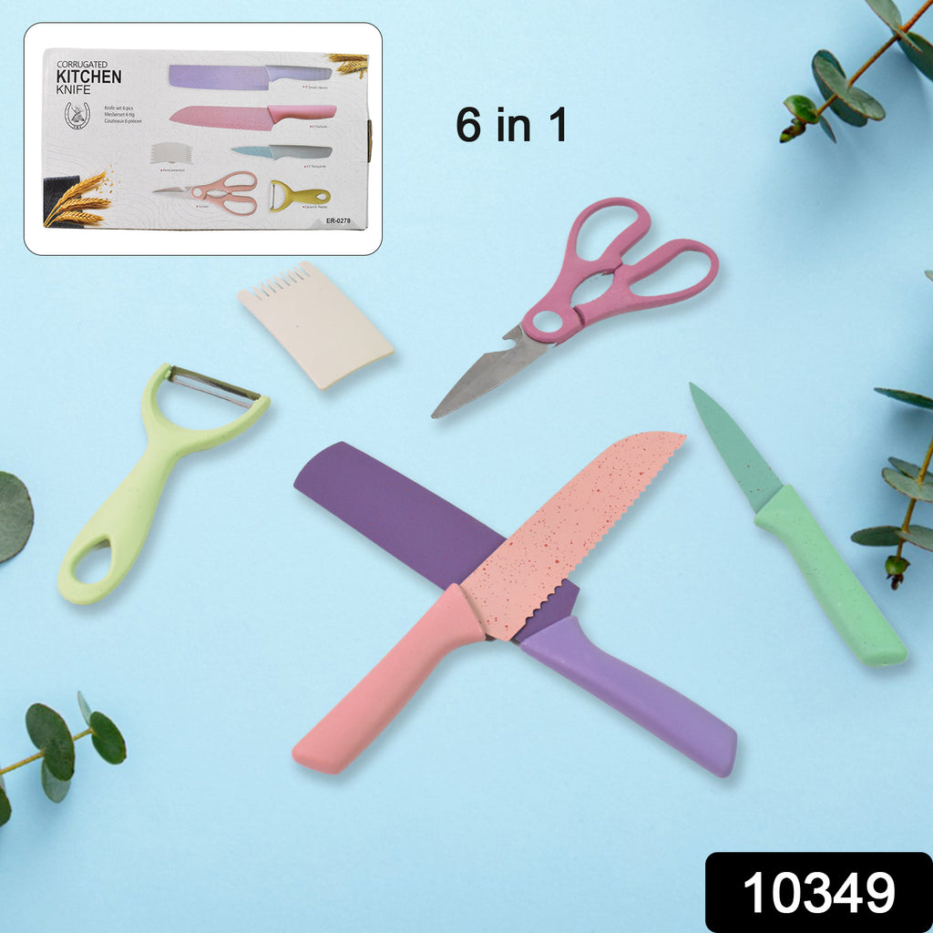 Colorful Kitchen Knives Set Professional (6 Pcs Set)
