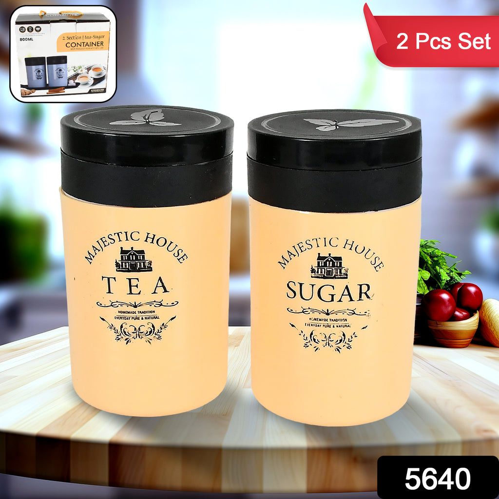 Accurate Seal Tea, Coffee & Sugar Canisters, 2 Section