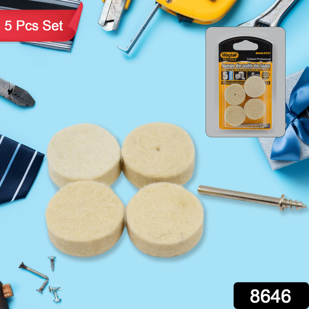 Rotary Tool Accessory Wool Felt Polishing Pads (5 Pcs)