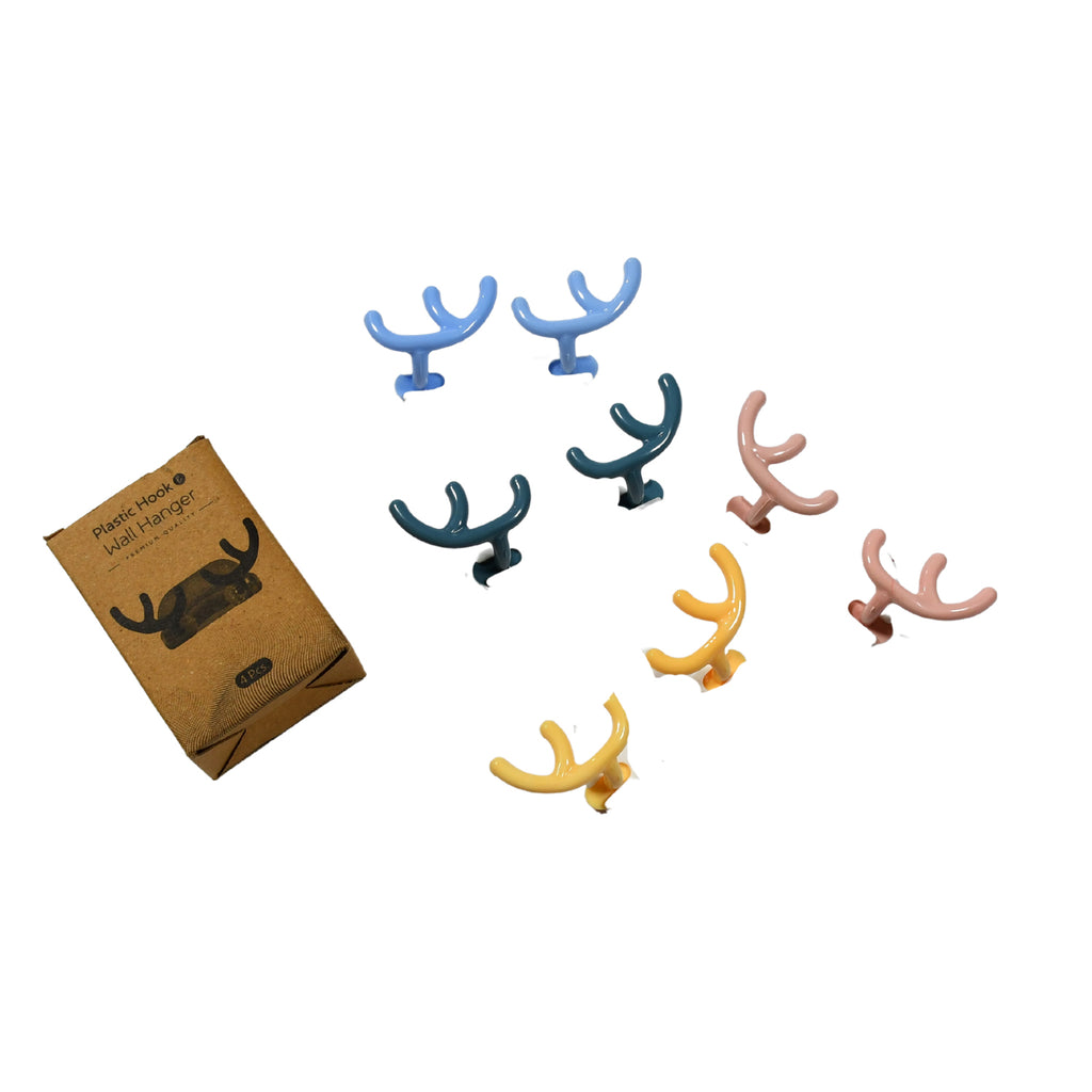 Adhesive Wall Hooks, Premium Quality (4 Pcs)