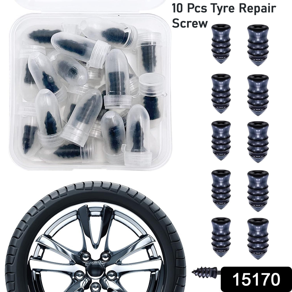 Car Tire Repair Nails & Rubber Screws (10 Pcs Set)