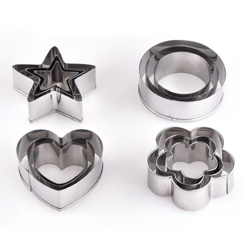 Stainless Steel Cookie Cutter Set (12 Pieces)