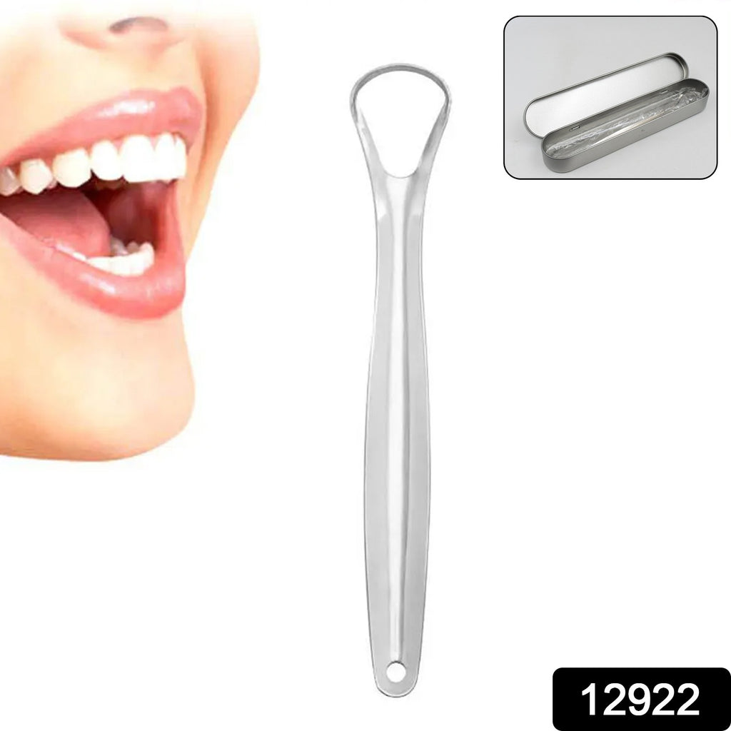 Stainless Steel Tongue Scraper with Metal Case (1pc)