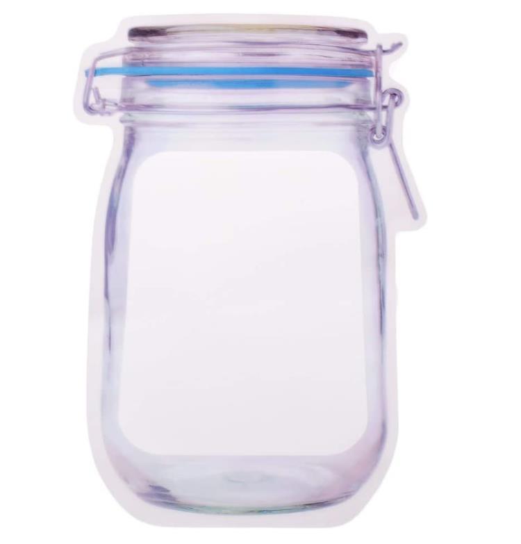 Reusable Airtight Plastic Food Storage Mason Jar (1000 ml)