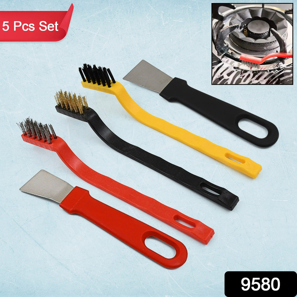 5-Pc Wire Brush & Scraper Set for Cleaning & Scrubbing