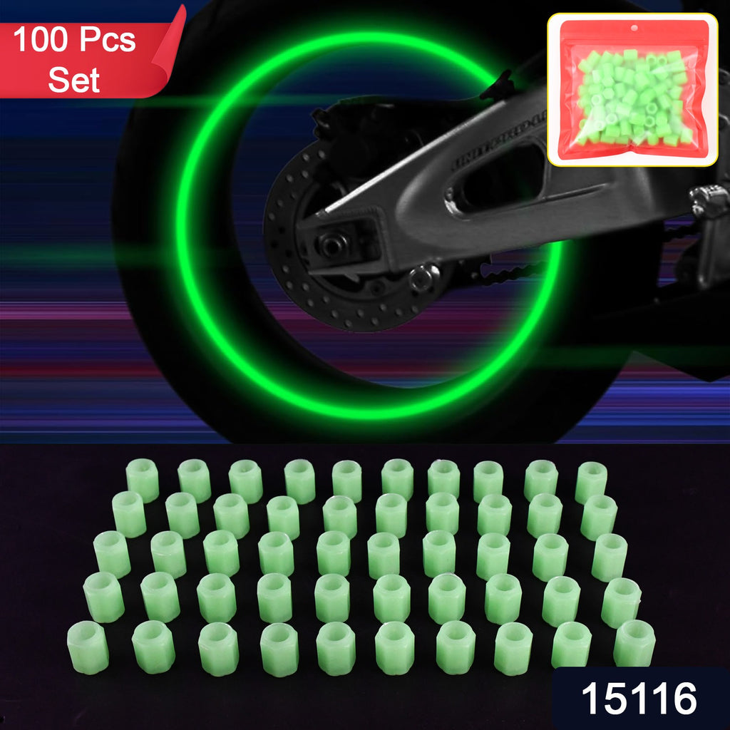 Tyre Valve Caps Luminous Glow Tire Valve Cap Covers (100 Pcs)