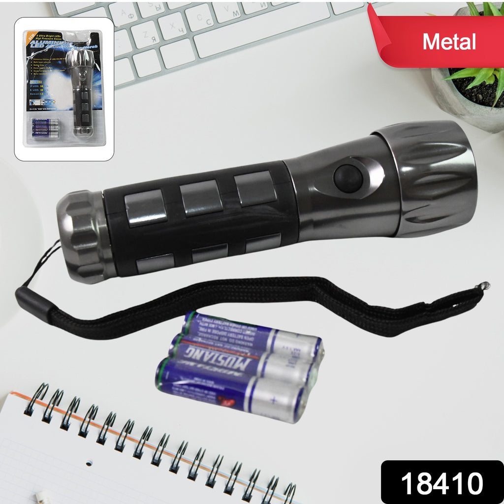 Aluminium LED Xenon Rubber Grip Hand Torch (AAA)