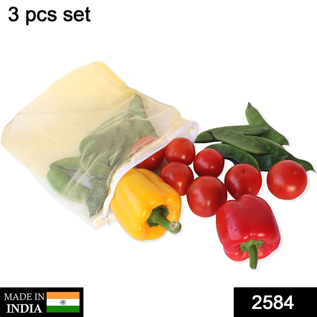 Fridge Bags For Fruits & Vegetables With Zip Net