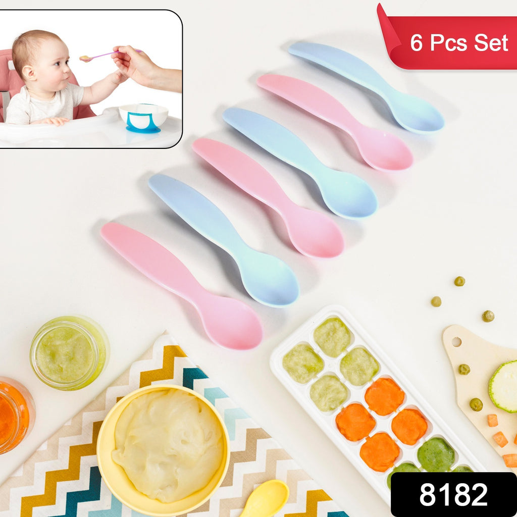 Silicone Baby Spoon for Feeding (Set of 6 Pcs)