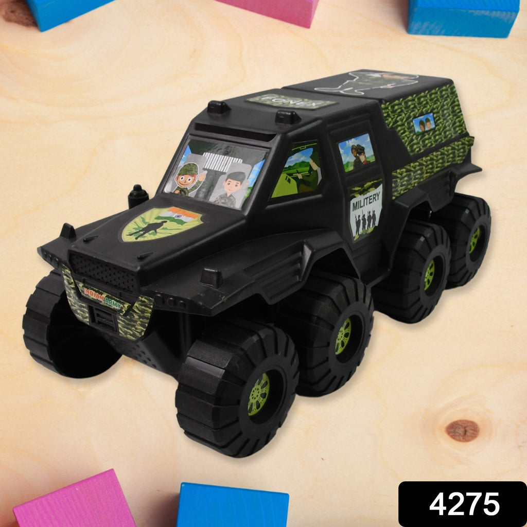 Big Military 8-Wheel Plastic Car Toy for Kids (1 Pc)