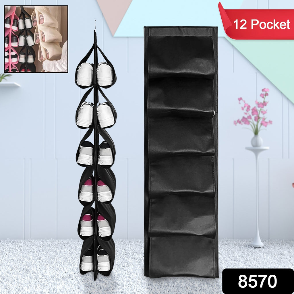 12-Pocket Hanging Storage Bag (1 Pc, Mix Color)