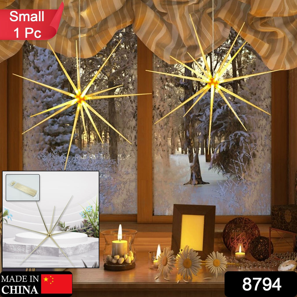 3D Gold Star Hanging Decoration Luminous Acrylic Window Star