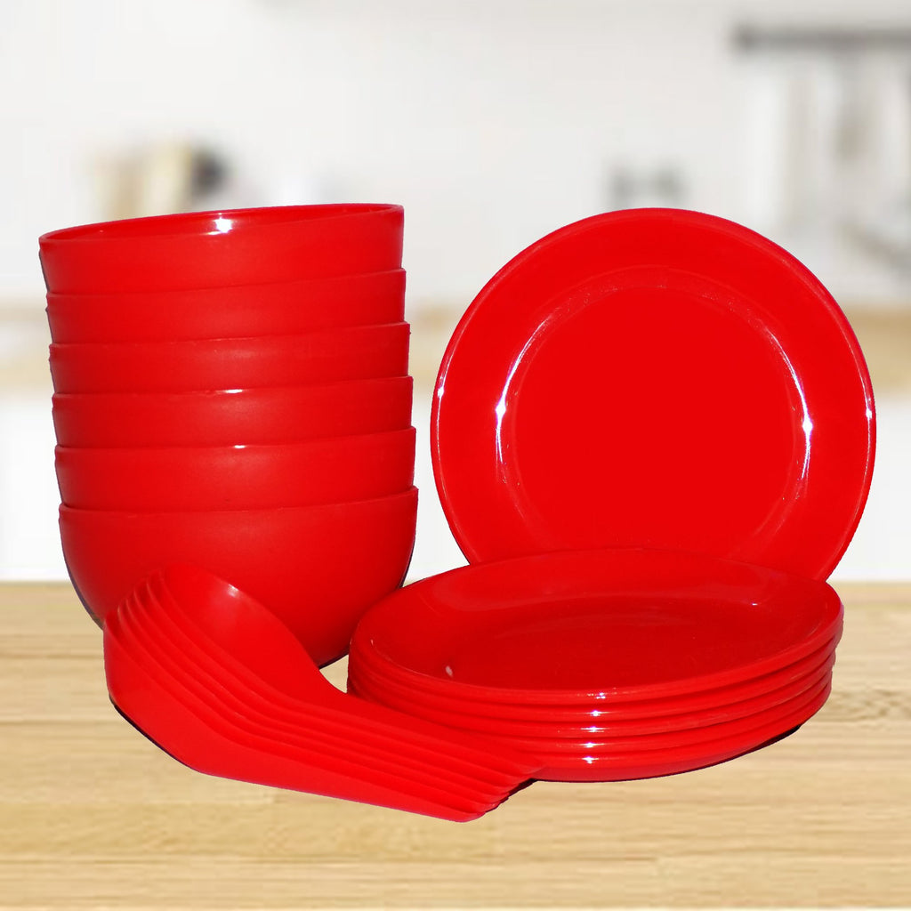 Soup Bowl Set with Spoon & Saucer, 18 Pcs
