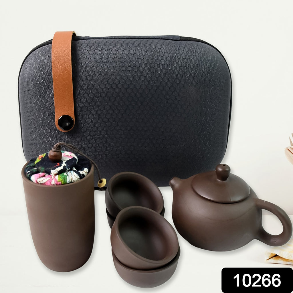 Portable Kung Fu Tea Set Travel Bag (6 Pcs Set)