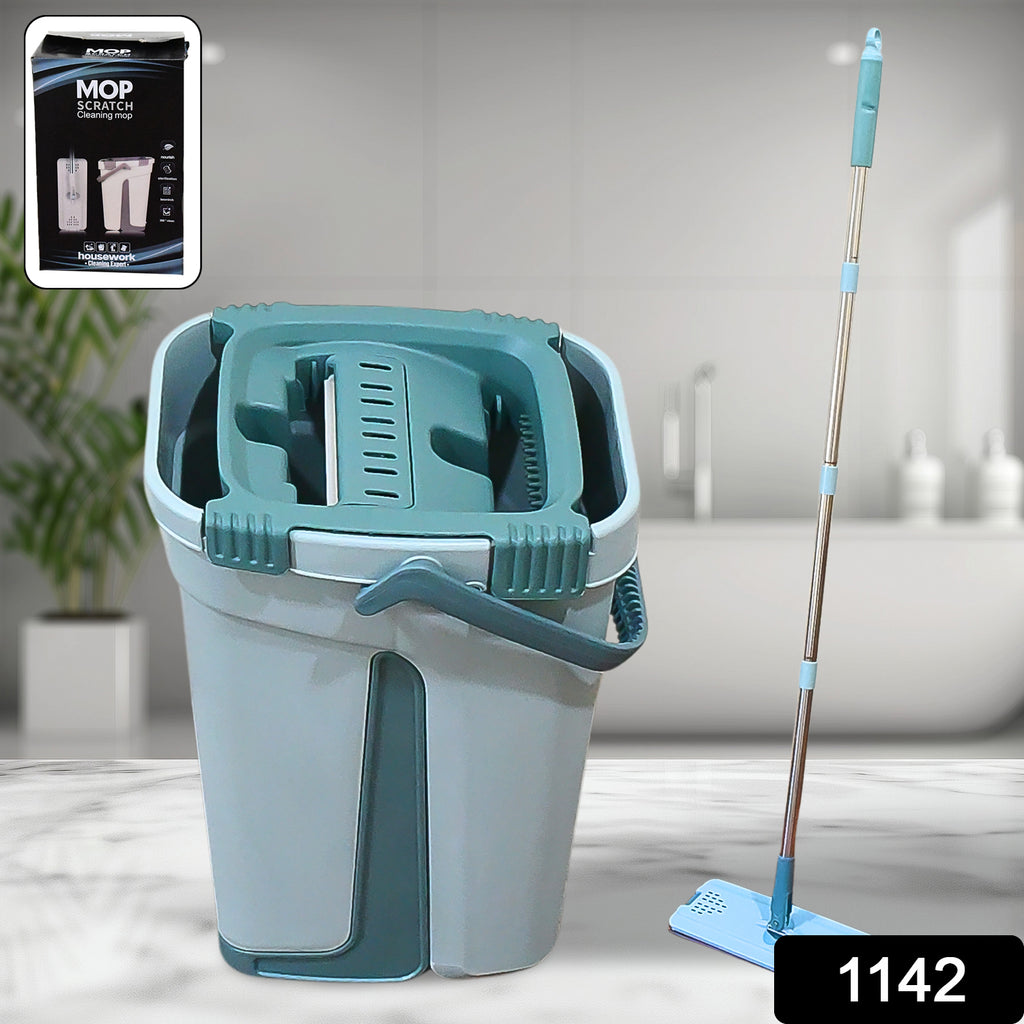 2-in-1 Scratch Cleaning Mop: Self-Cleaning Flat Mop