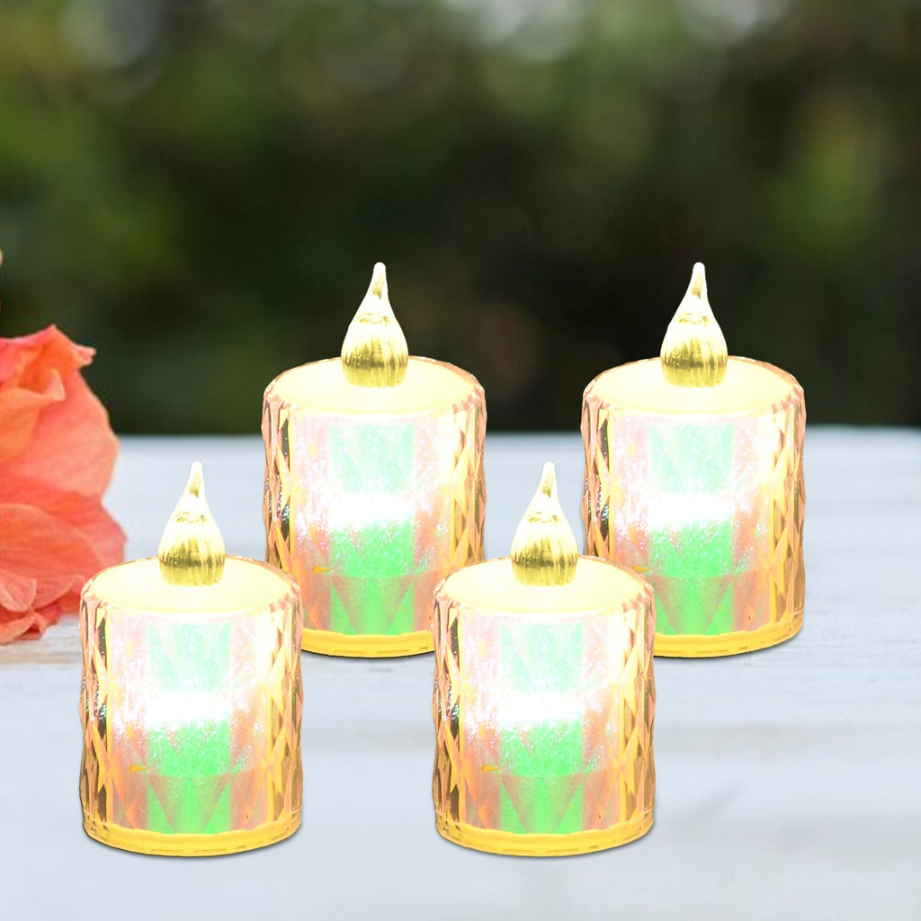 4-Pc Flameless Decorative Melting LED Tea Light Candles