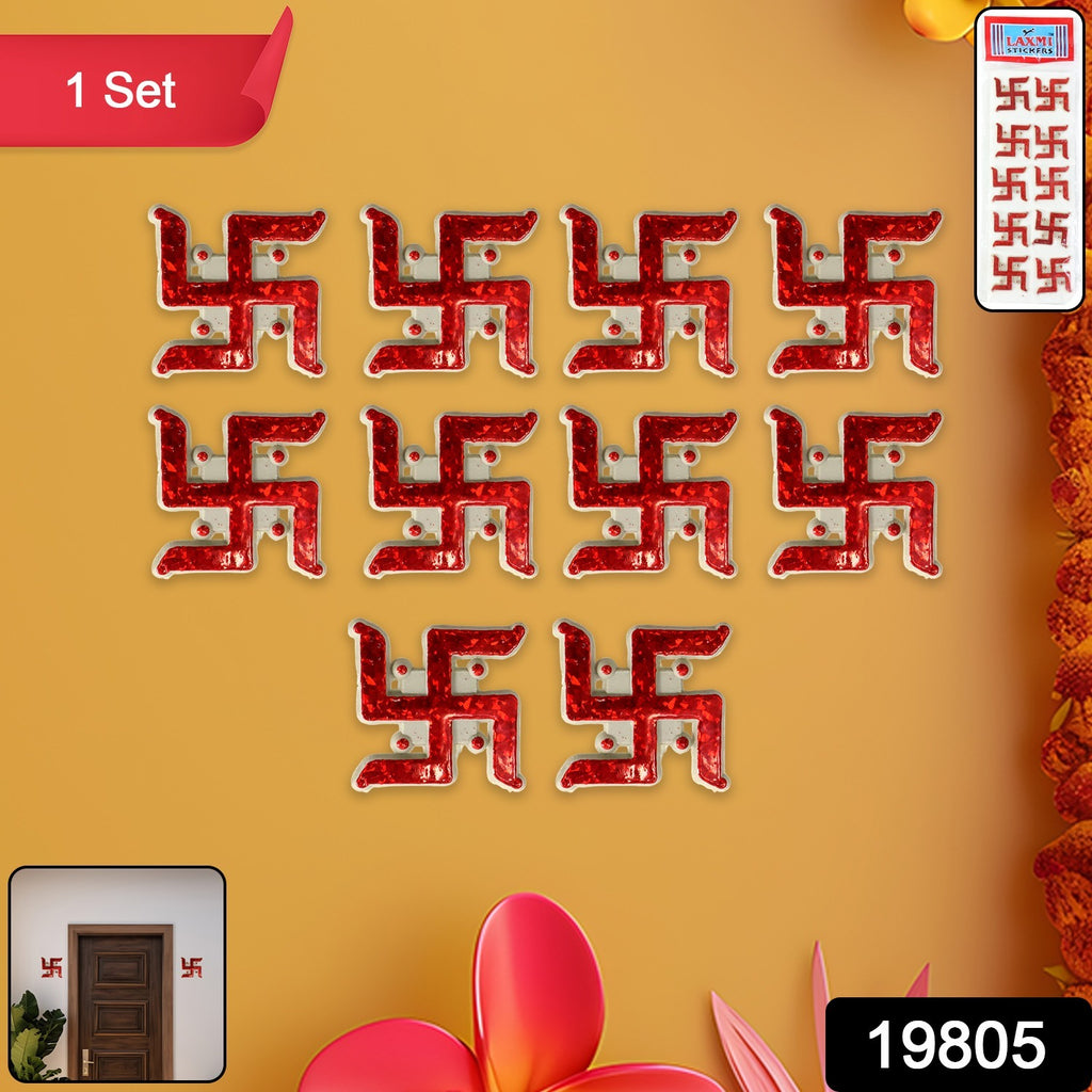 Traditional Decorative Swastik Sticker - (Set)