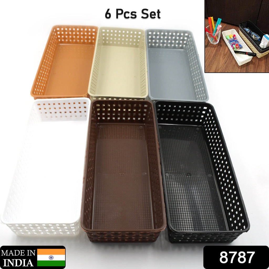 Desk Organizer Tray for Office & Kitchen Storage (6pc)