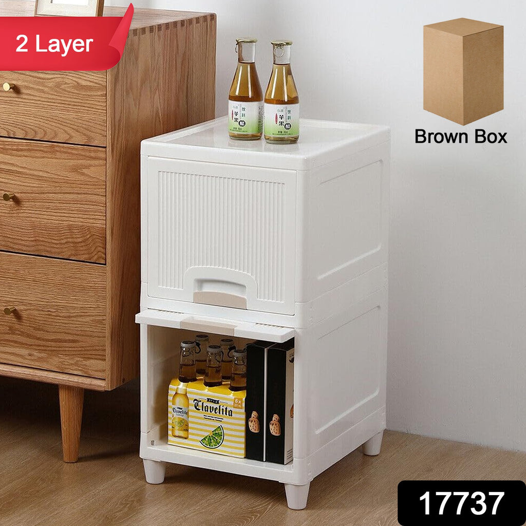 Multipurpose Plastic Storage Cabinet, 2 Layers