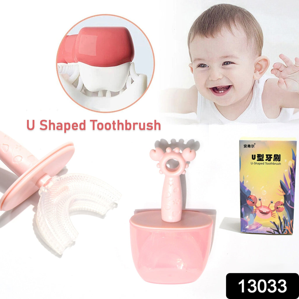 Kids U-Shaped Silicone Toothbrush for 360° Cleaning