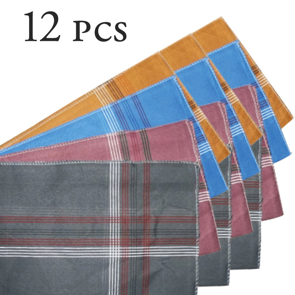 Men’s King-Size Handkerchiefs, Formal Pack of 12 (1 Set)
