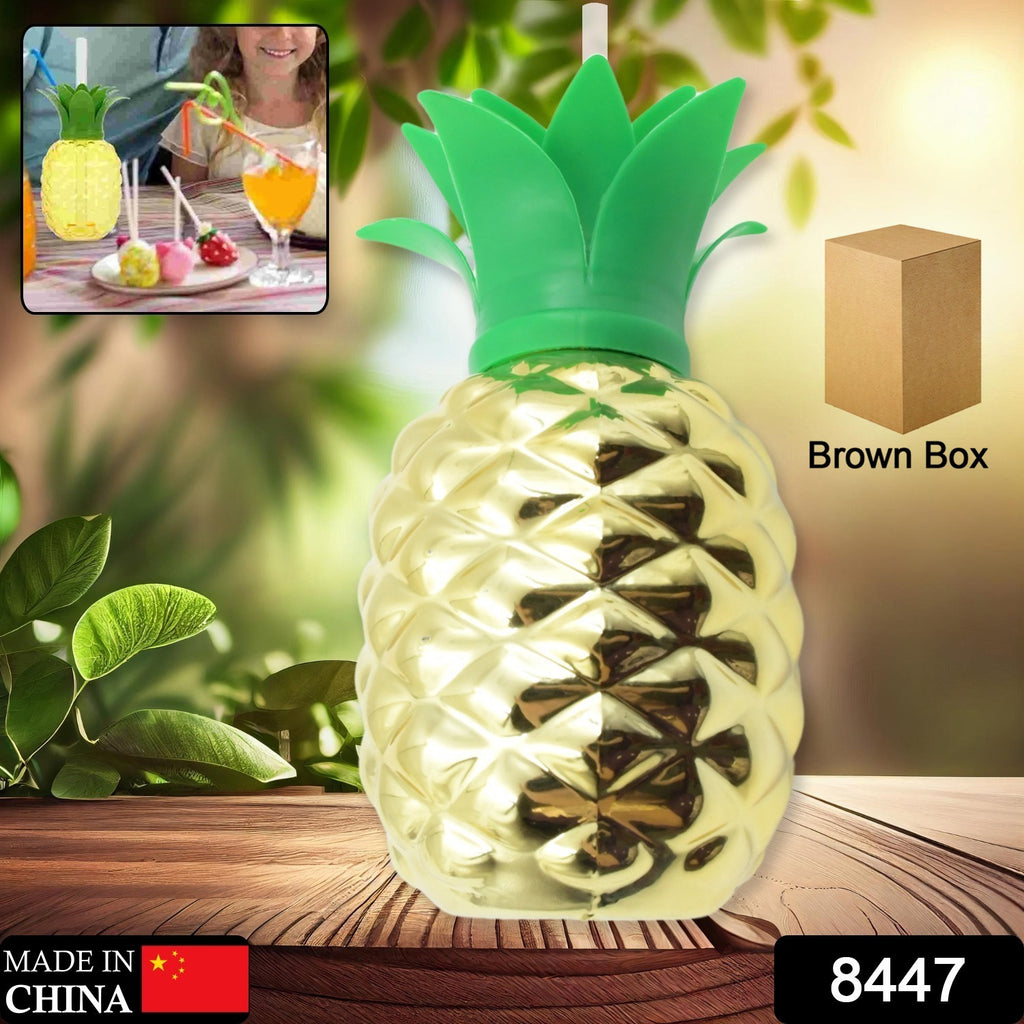 Plastic Pineapple Cups with Straw for Parties