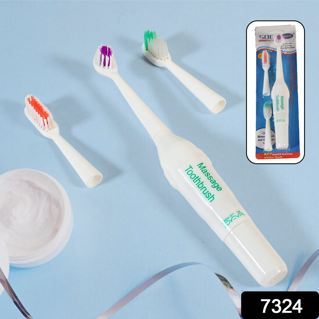 Battery-Operated Electric Toothbrush with Extra Heads