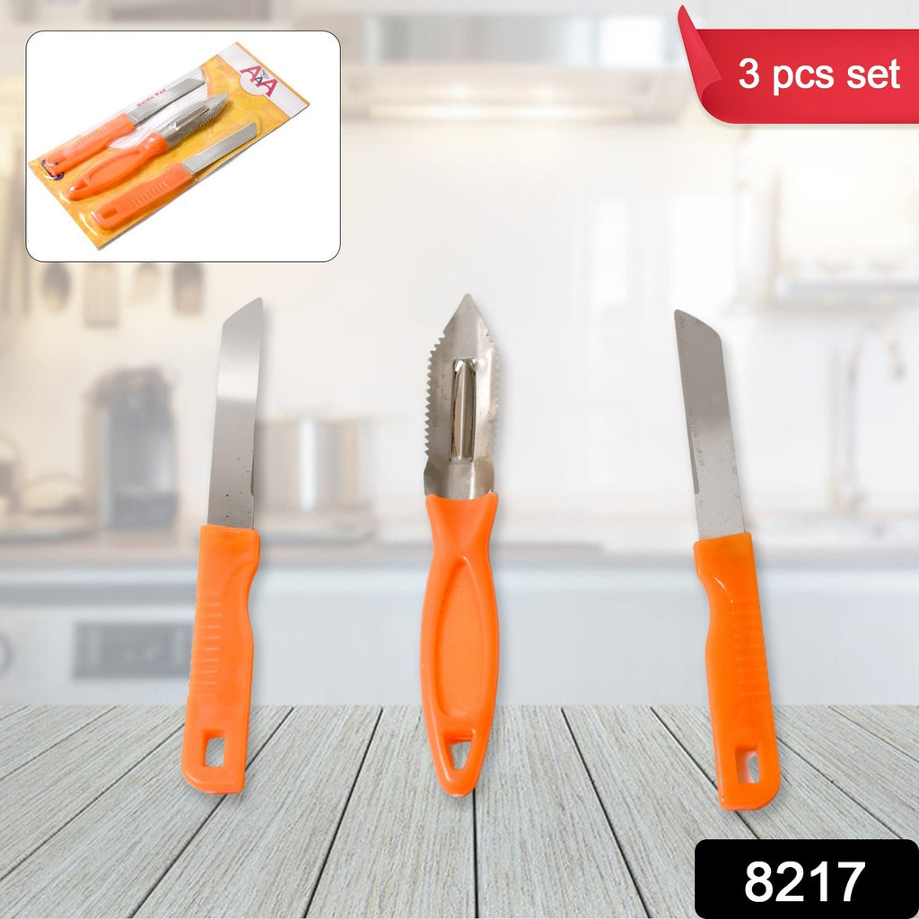 3-in-1 Stainless Steel Kitchen Knife Set (Set of 3)