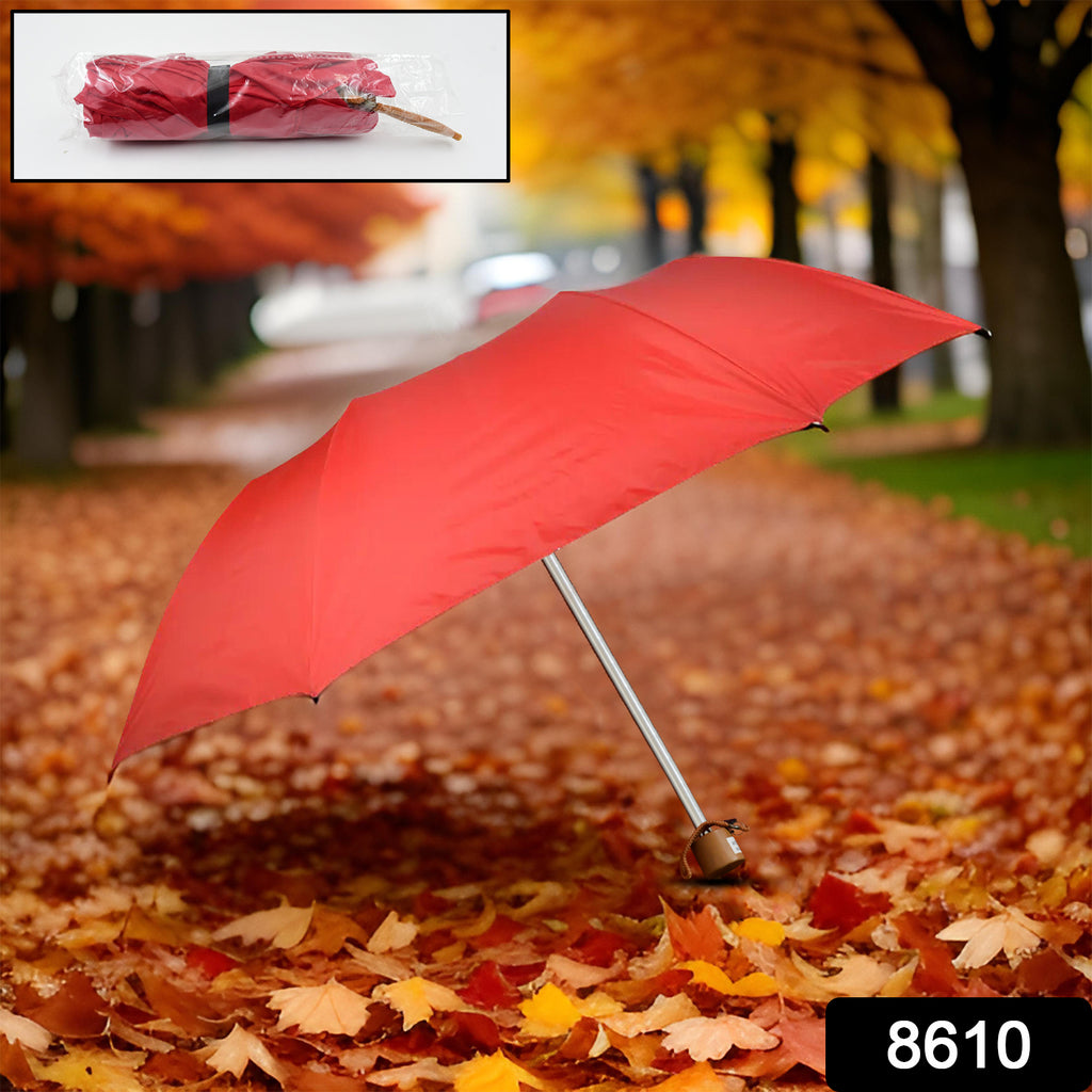 3-Fold Sun & Rain Foldable Umbrella (1 Pc, Mix Color)