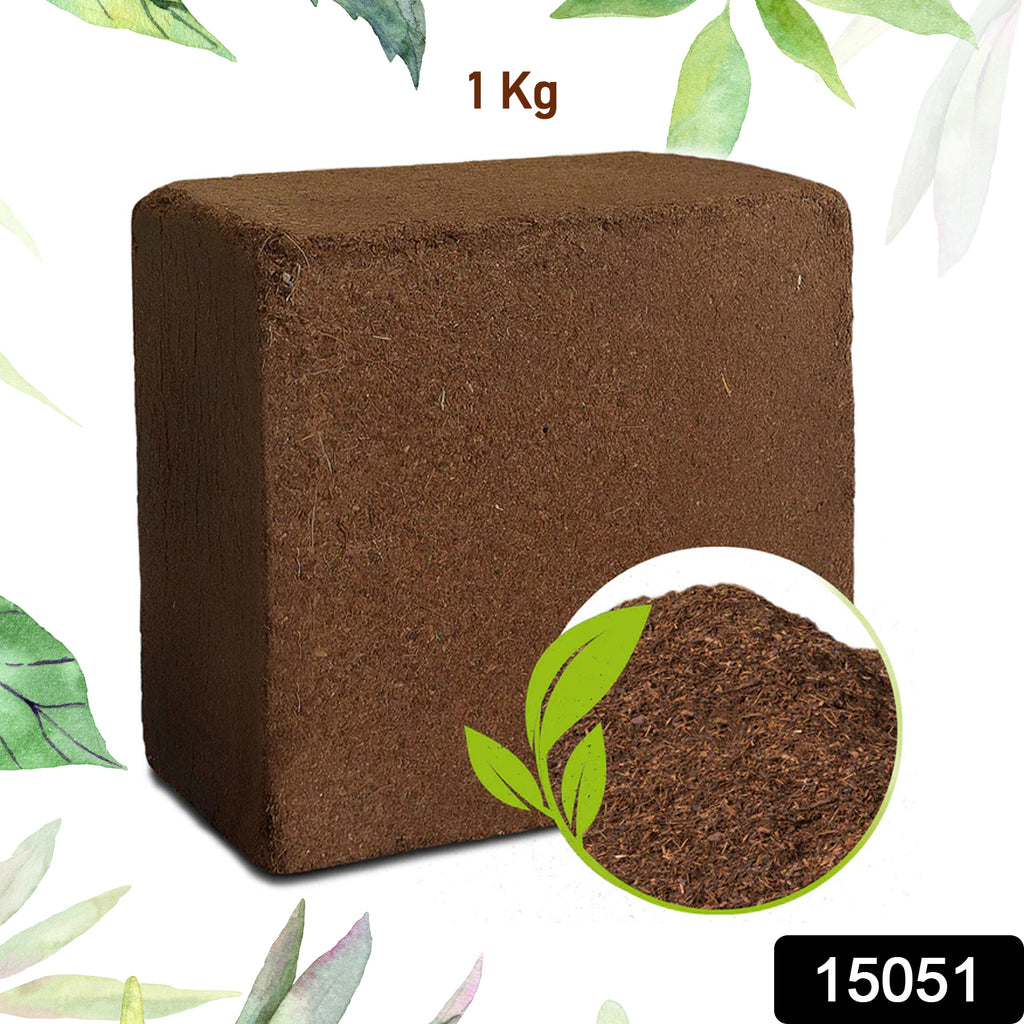 Cocopeat Block Organic Fertilizer for Gardening (1 Kg)