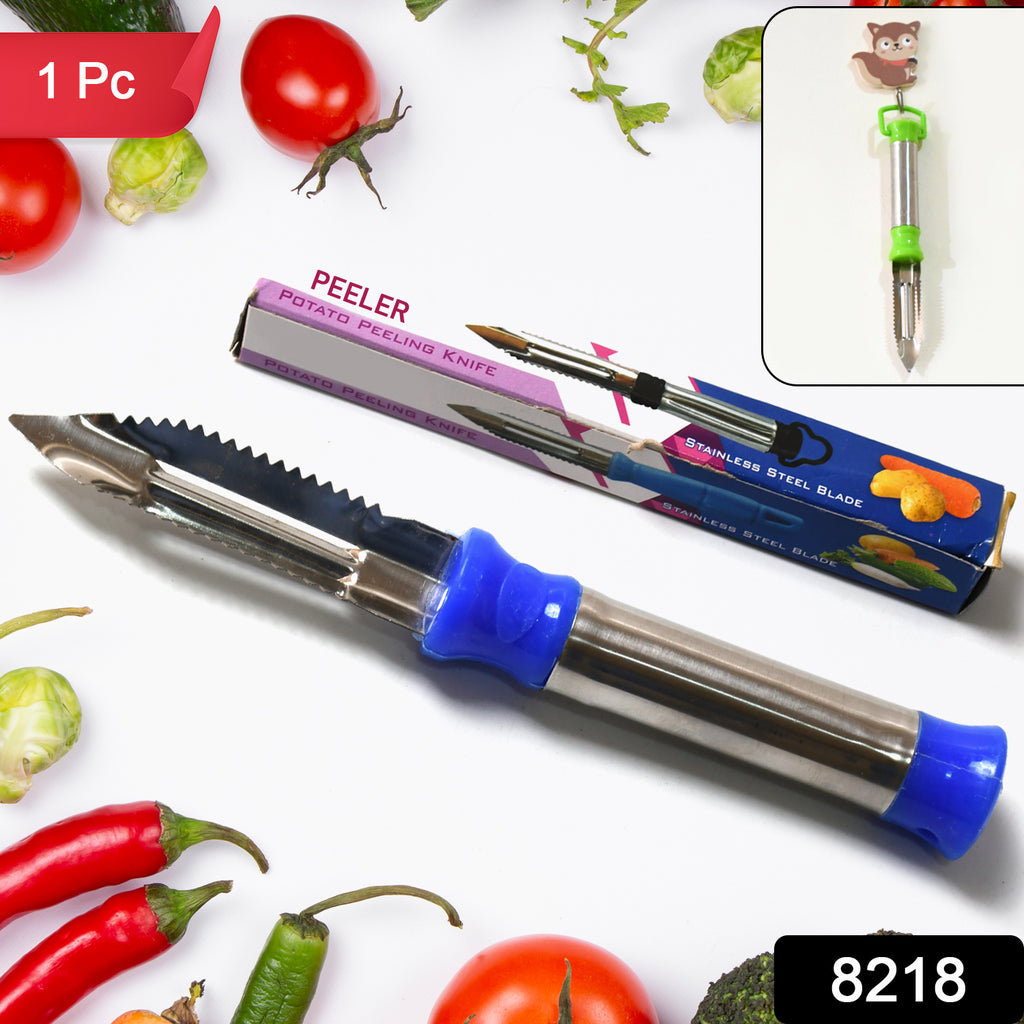 2-in-1 Stainless Steel Peeler with Hanging Ring