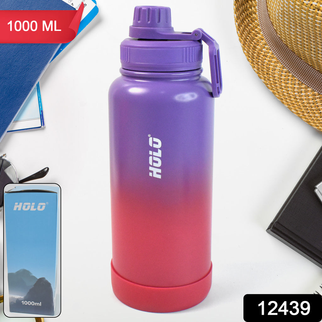 Two-Tone Pink Stainless Steel Water Bottle 1000ml