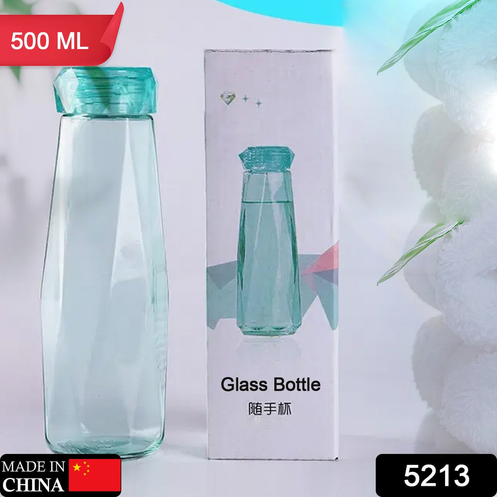 Glass Fridge Water Bottle with Two Glasses (1 Set)