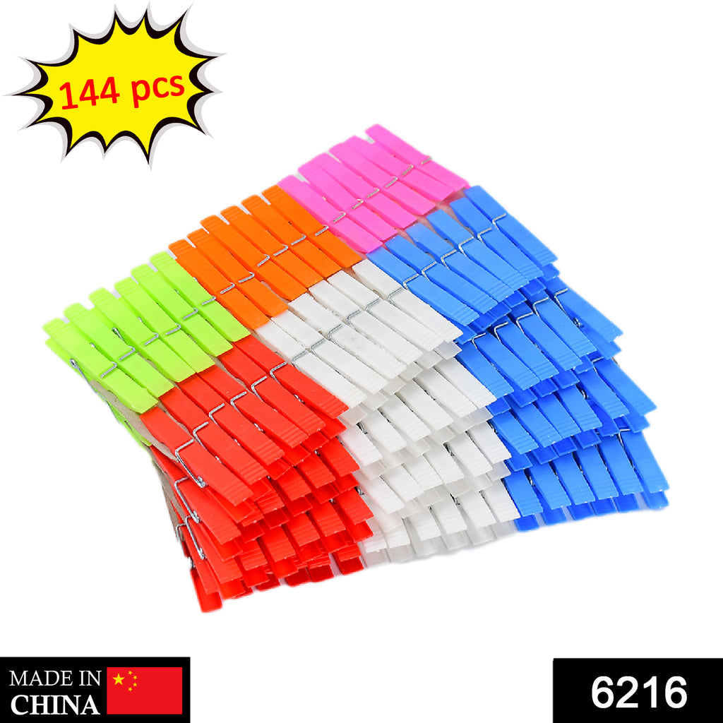 Multi-Purpose Plastic Clothes Clips (Set of 144)