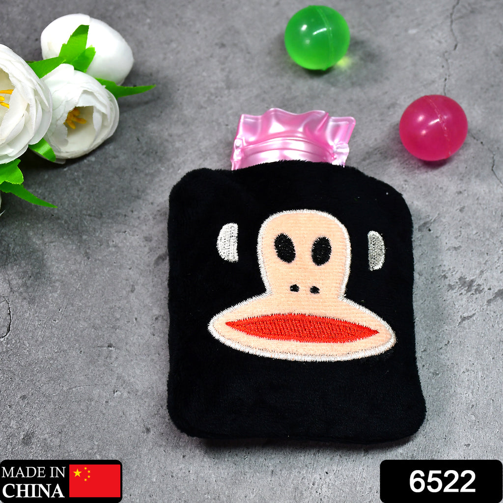 Black Monkey Print Hot Water Bag for Pain Relief