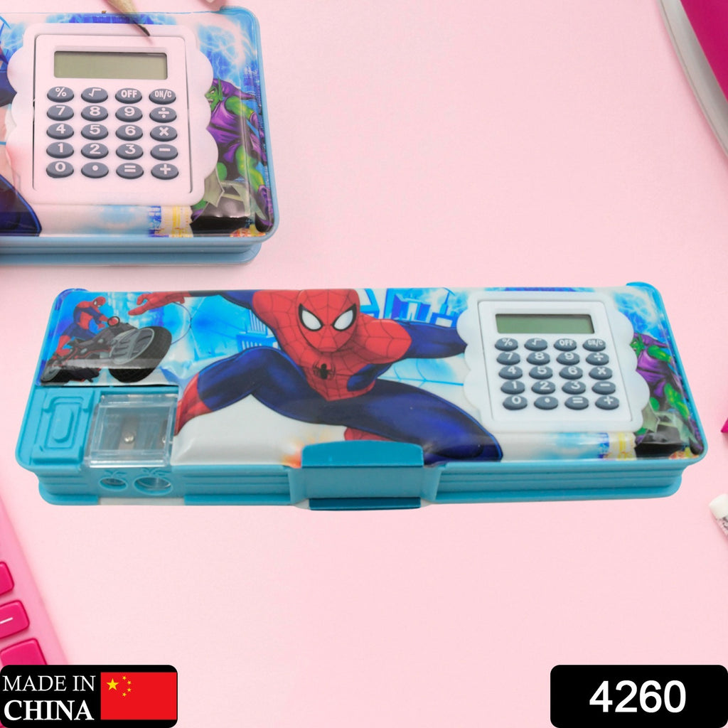 Cartoon Geometry Box with Calculator for Boys (1 Pc)