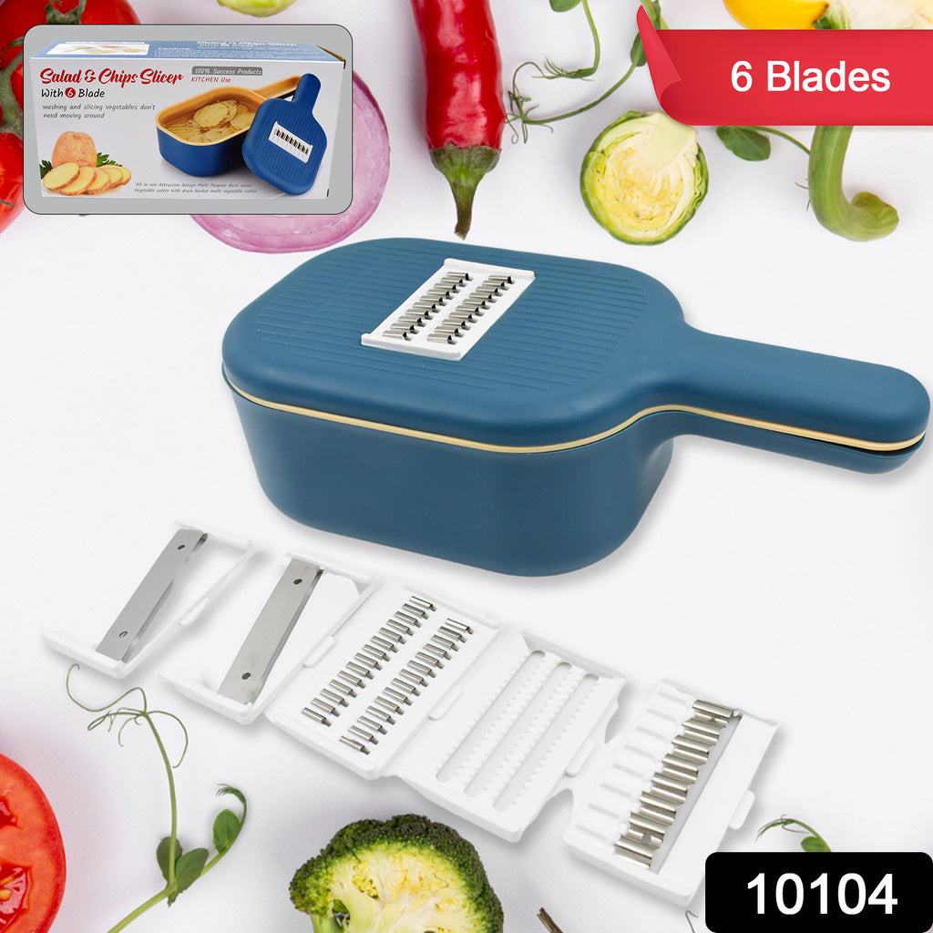 6-Blade Vegetable Slicer Cutter with Container
