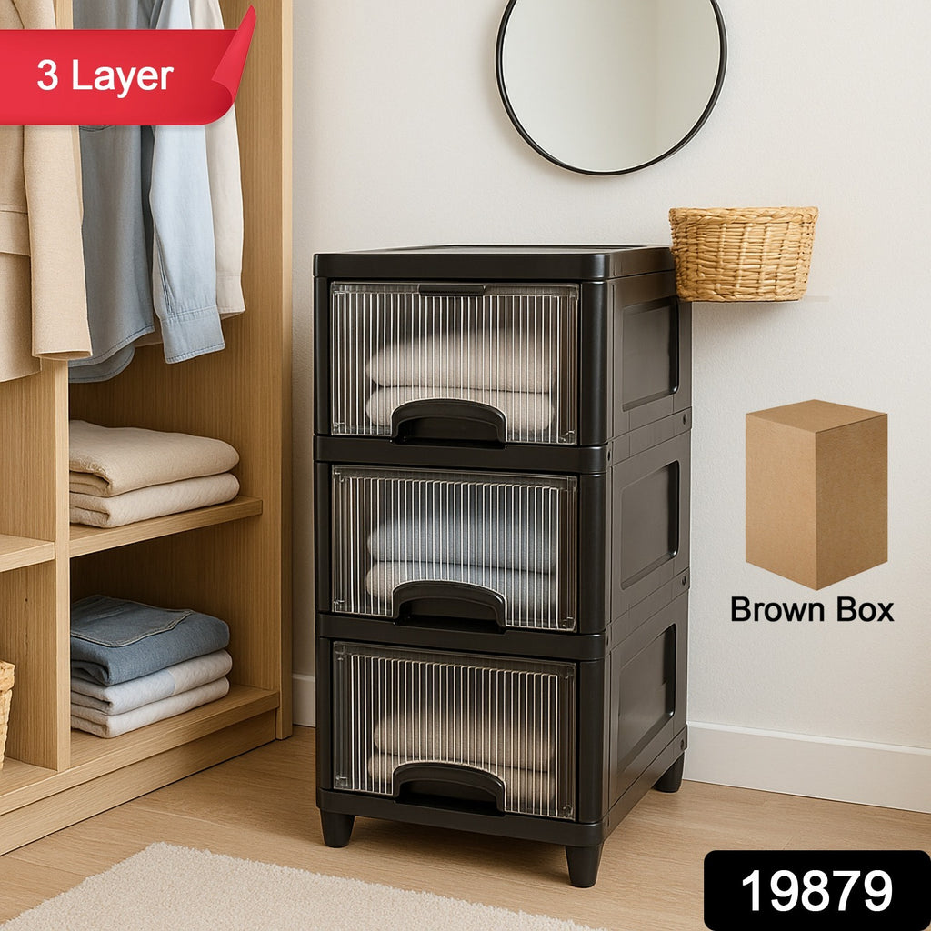 3-layer Plastic Storage Drawer Cabinet