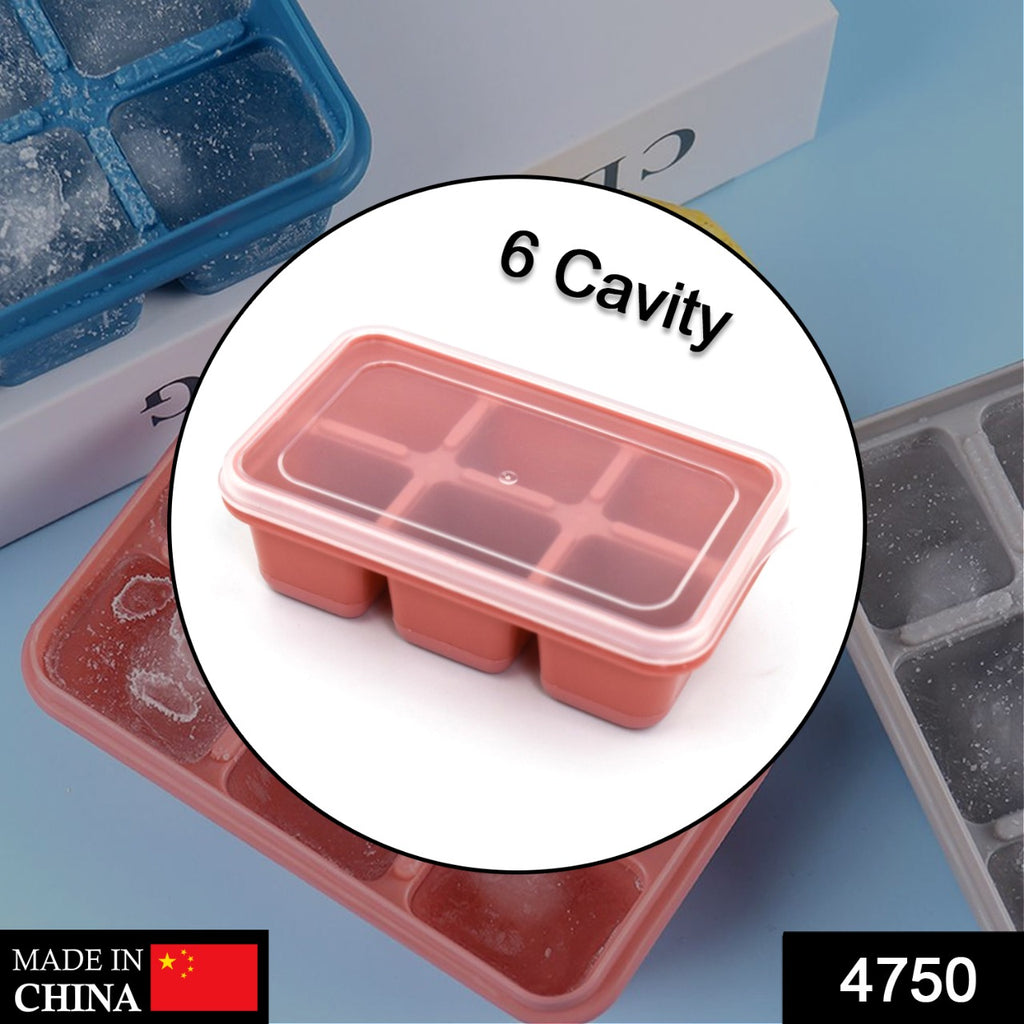 6-Cavity Silicone Ice Tray for Household Use