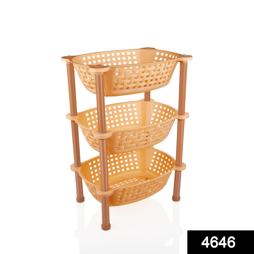 Multipurpose Plastic Storage Rack Organizer, 3 Pcs