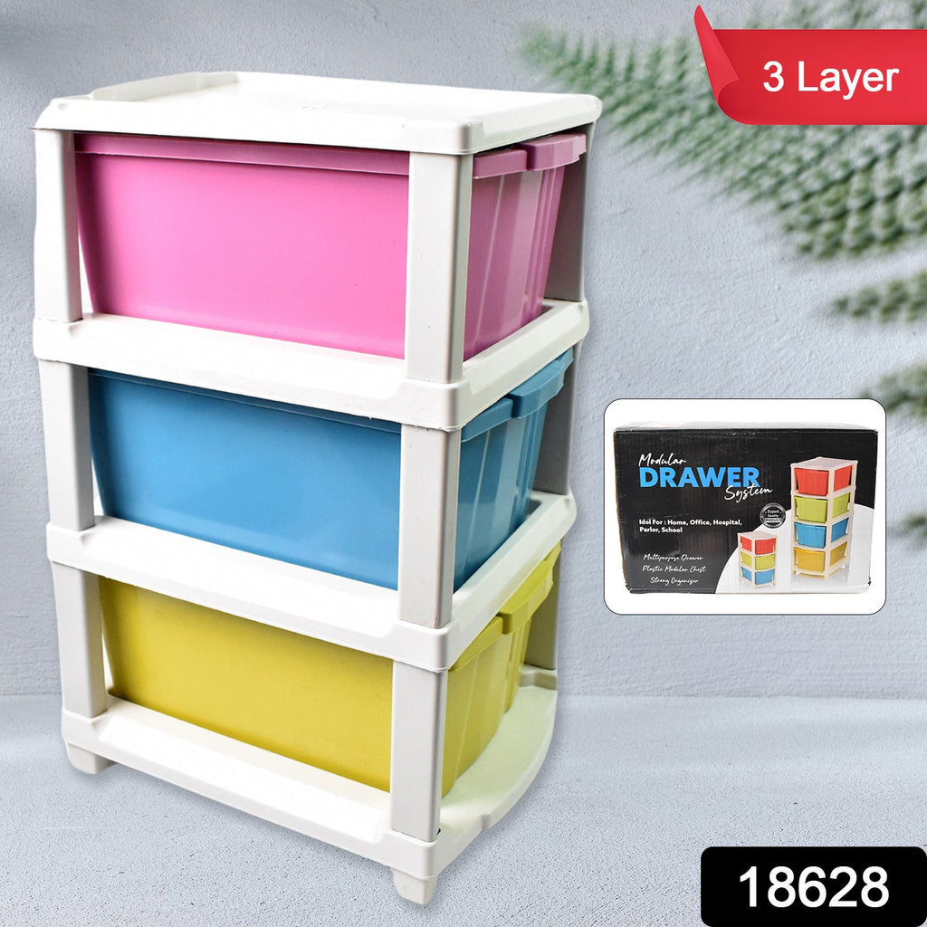 3-Layer Plastic Drawer Storage Organizer (1 Pc)