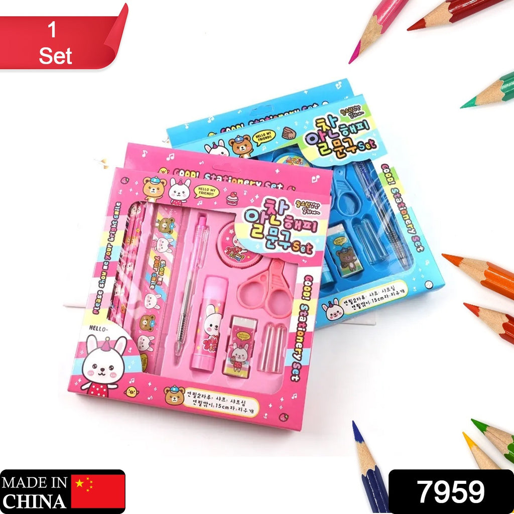 10-Piece Stationary Set: Pencil, Ruler, Sharpener
