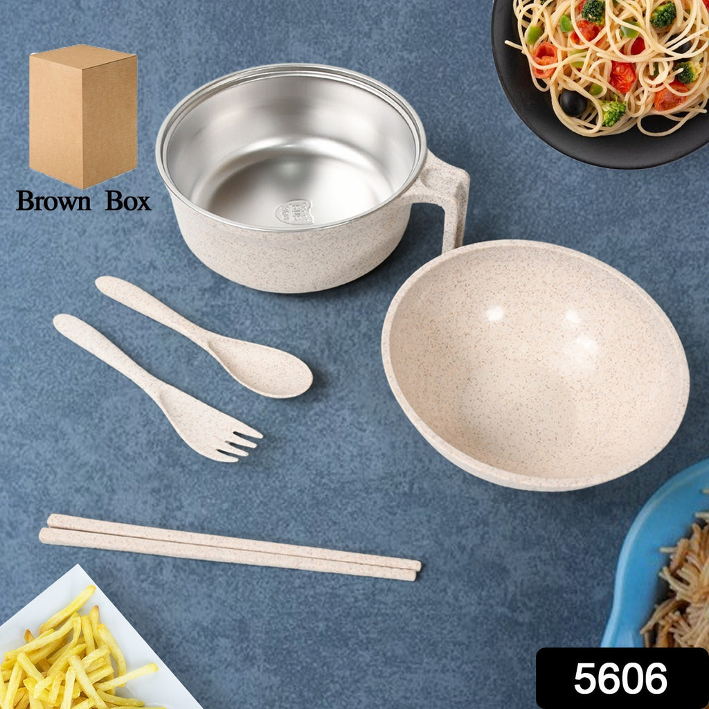 Wheat Straw Noodle & Rice Bowl Set, 6 Pcs