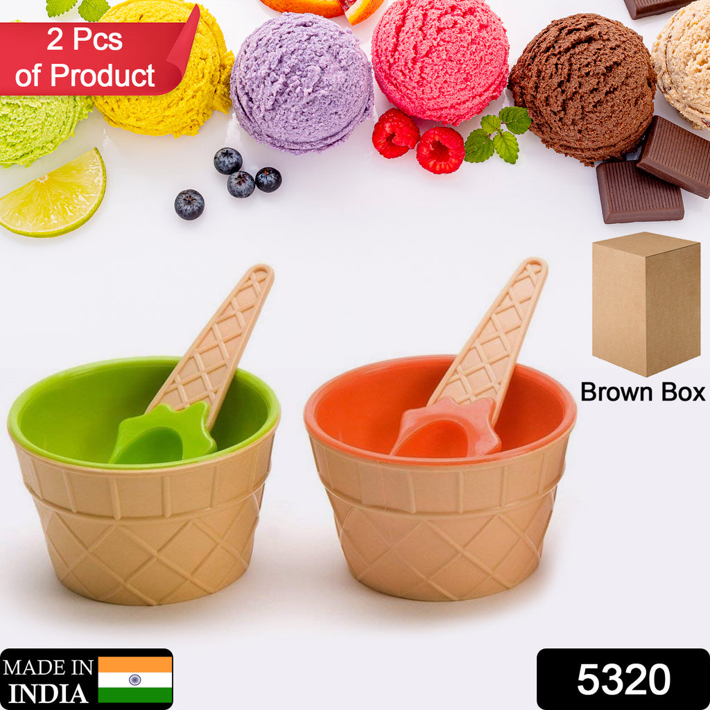 Ice Cream Bowl & Spoon Set - Premium Couple Set