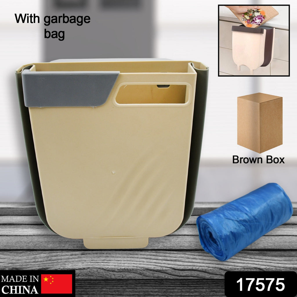Hanging Trash Can for Kitchen Cabinet, Foldable